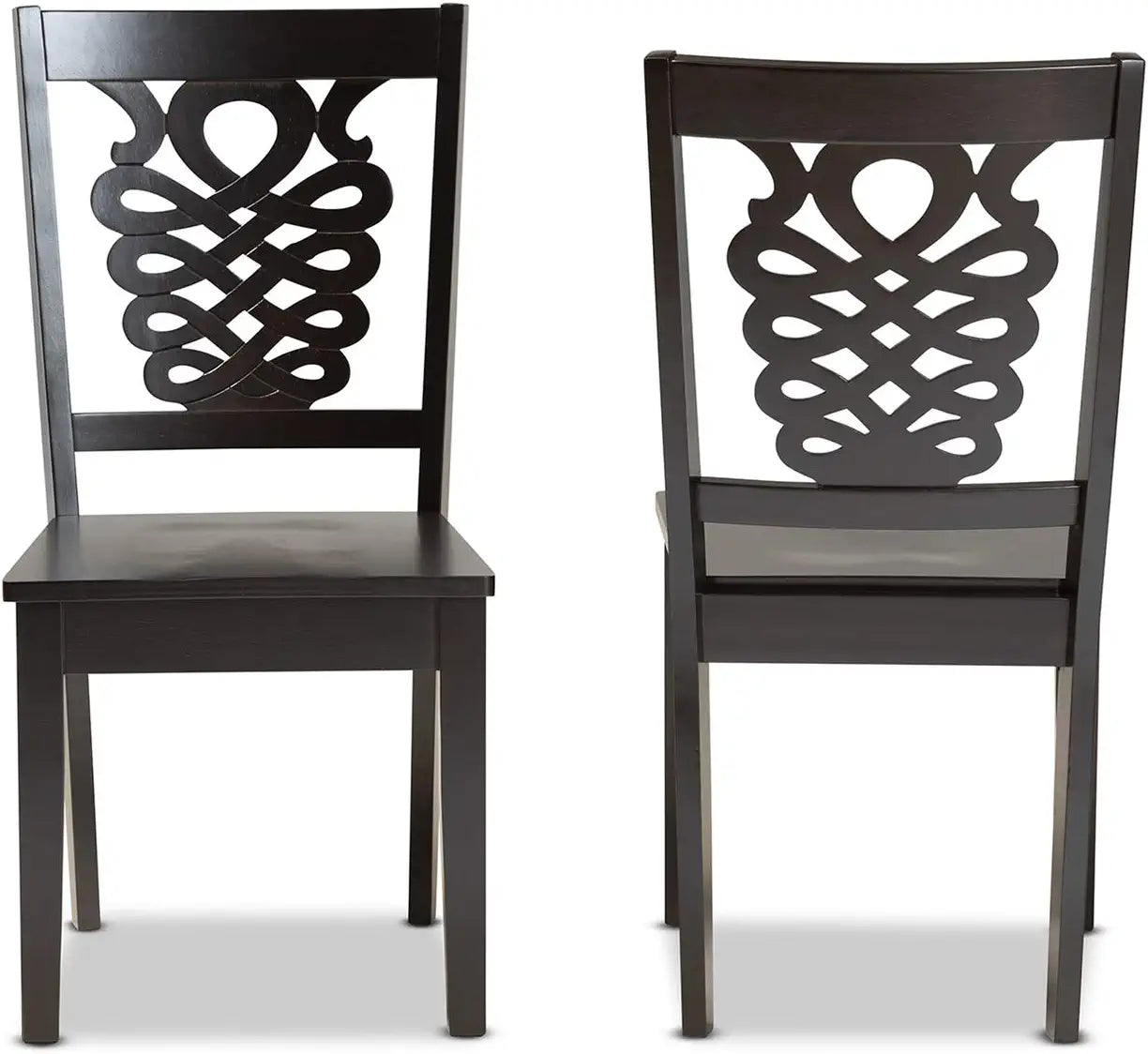 Baxton Studio Gervais Modern and Contemporary Transitional Dark Brown Finished Wood 2-Piece Dining Chair Set