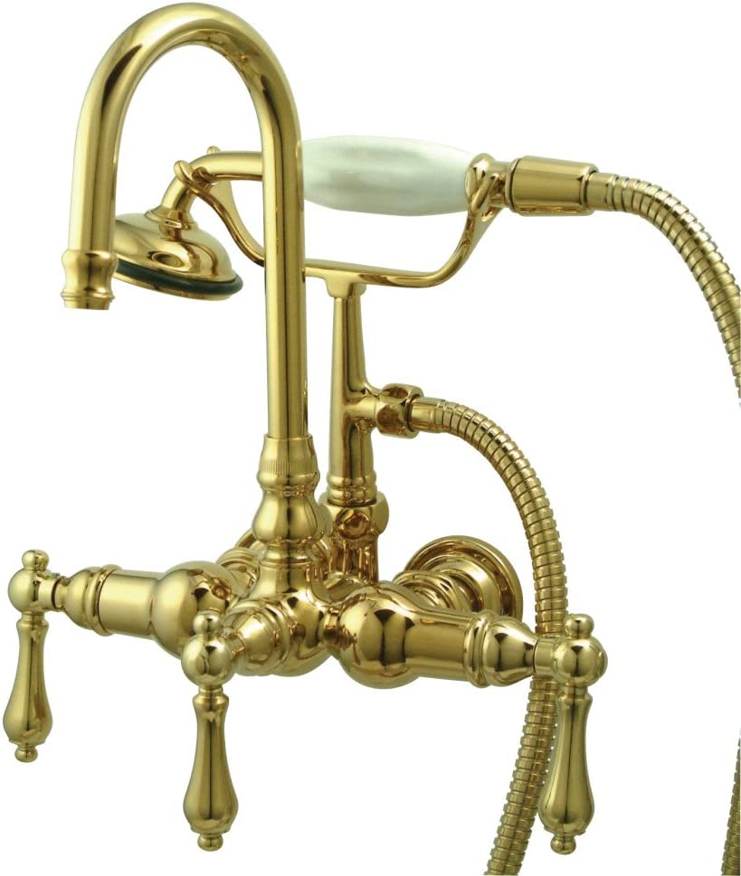 Kingston Brass CC7T2 Vintage Clawfoot Tub Faucet, 7-Inch Center, Polished Brass