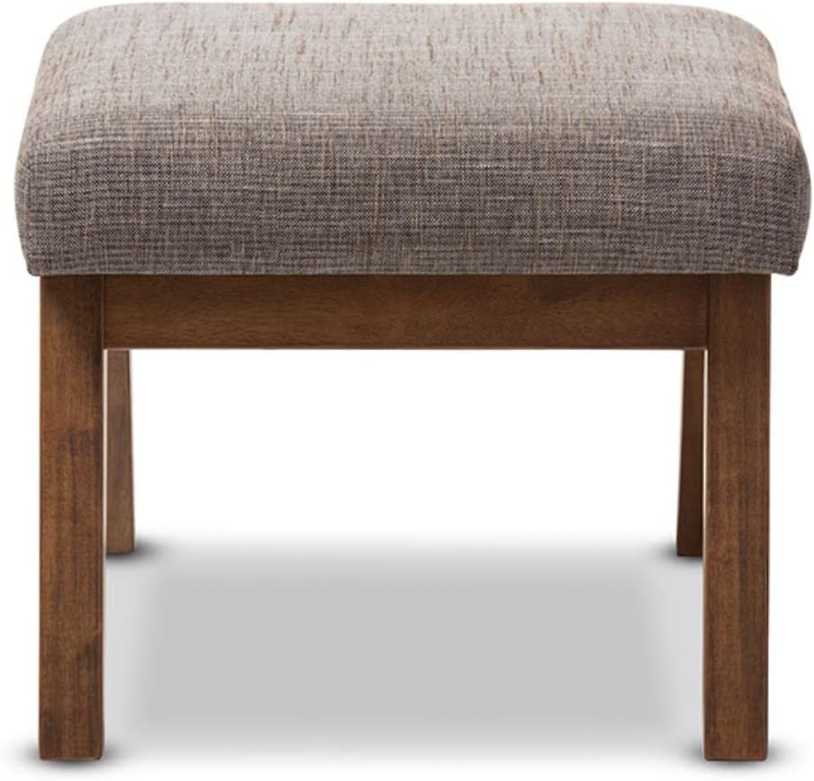 Baxton Studio Aberdeen Mid-Century Modern Upholstered Ottoman