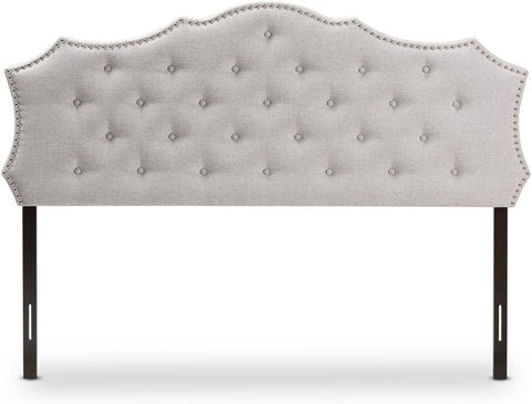 Baxton Studio Aurora Modern and Contemporary Greyish Beige Fabric Full Size Headboard/Full/Contemporary/Beige/Fabric Polyester 100%&#34;/LVL/Foam