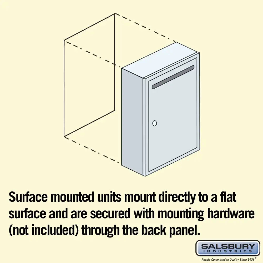 Salsbury Industries 2260AP Slim Surface Mounted Letter Box with Commercial Lock, Private Access, Aluminum