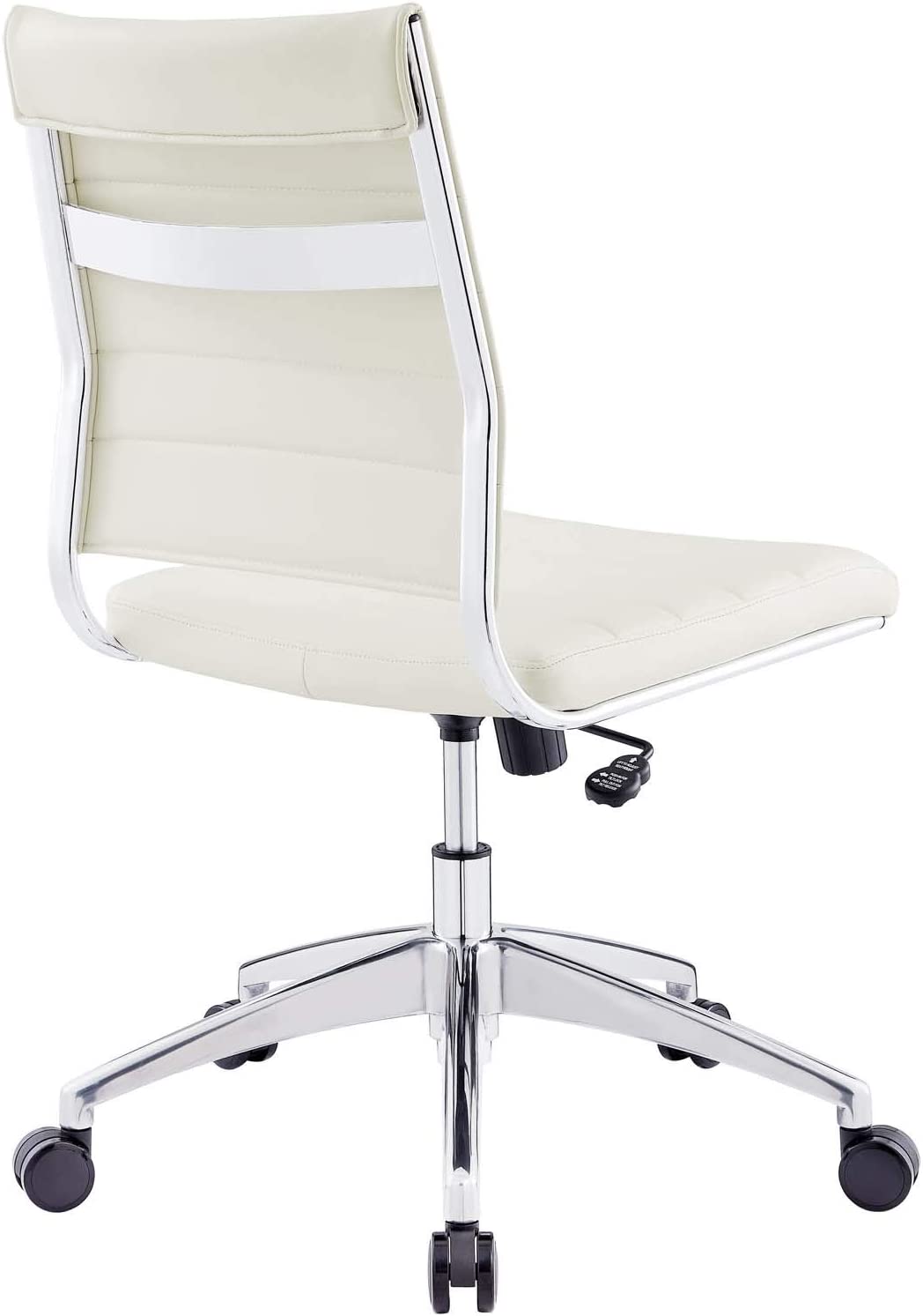 Modway Jive Ribbed Armless Mid Back Swivel Conference Chair In White