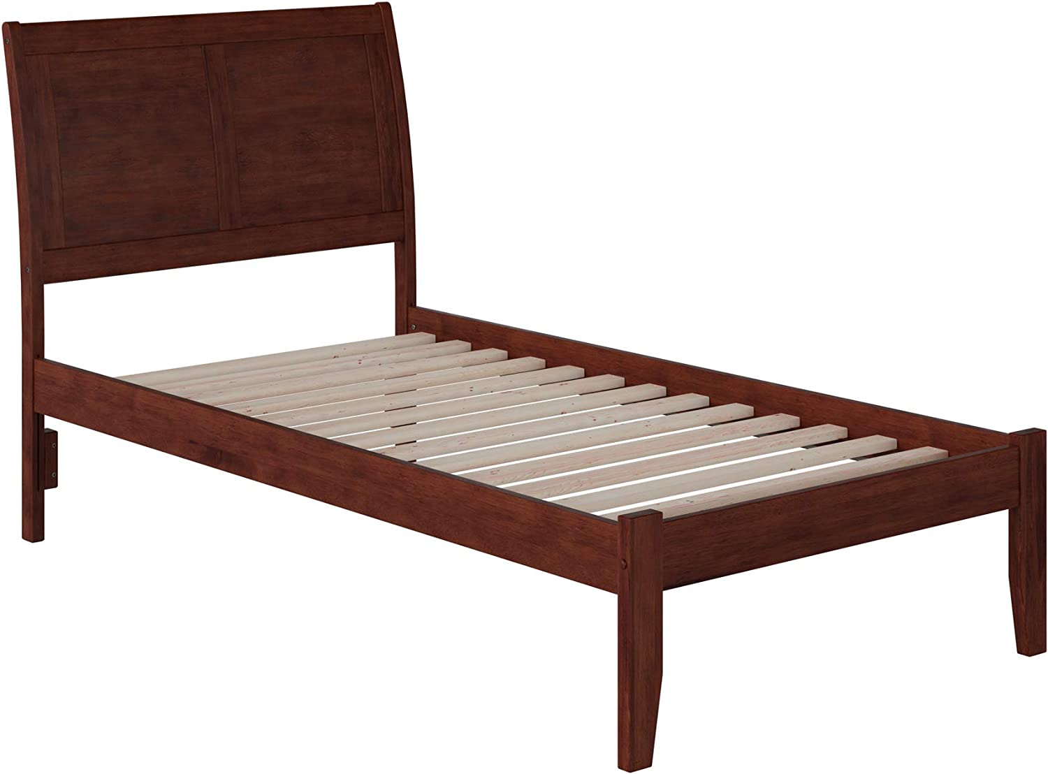 AFI Portland Platform Bed with Open Foot Board, Twin XL, Walnut