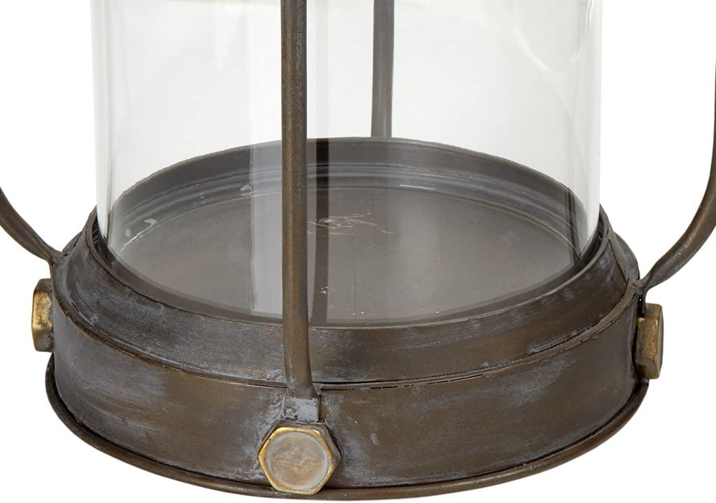 Iron/Glass Lantern Medium /Black