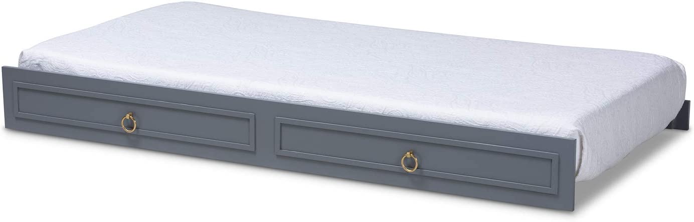 Baxton Studio Mariana Classic and Traditional Grey Finished Wood Twin Size Trundle