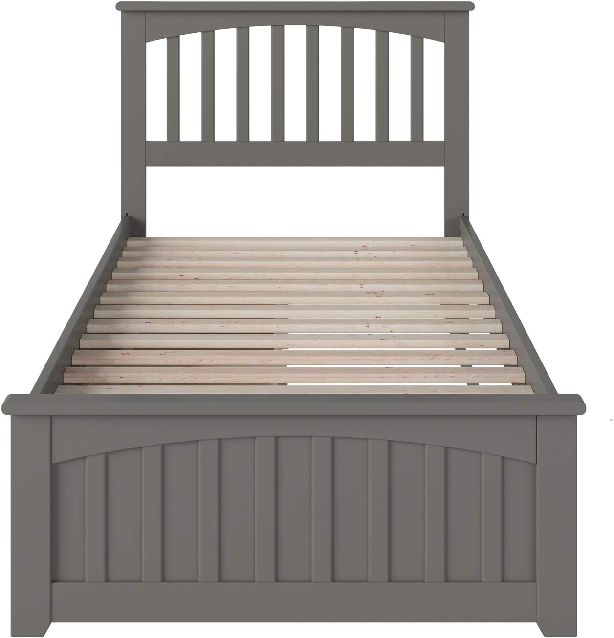 AFI Mission Platform Matching Footboard and Turbo Charger with Urban Bed Drawers, Twin/X-Large, Grey