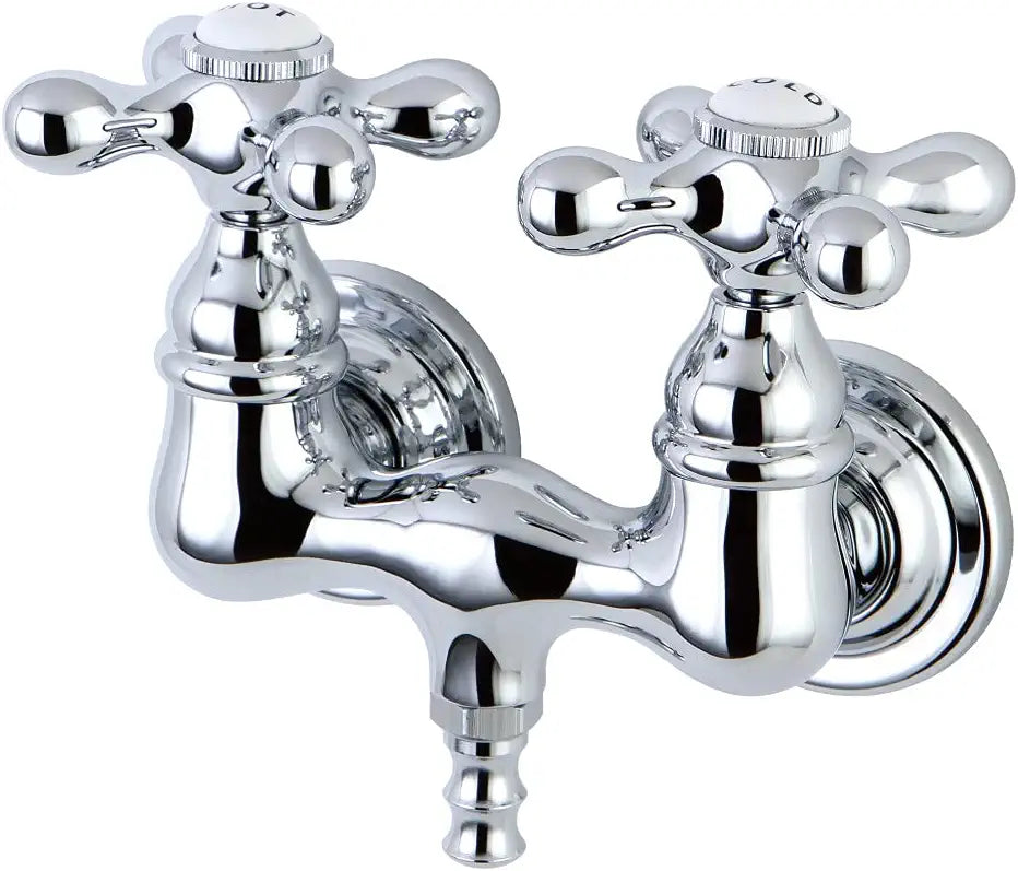 Kingston Brass CC38T1 Vintage Leg Tub Filler, Metal Cross Handle, Polished Chrome,3-3/8-Inch Center