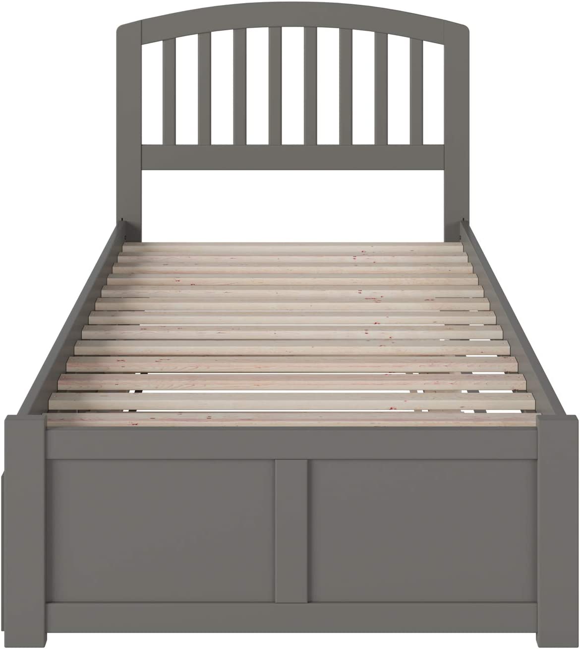 AFI Richmond Bed with Footboard and Twin Extra Long Trundle, XL, Grey