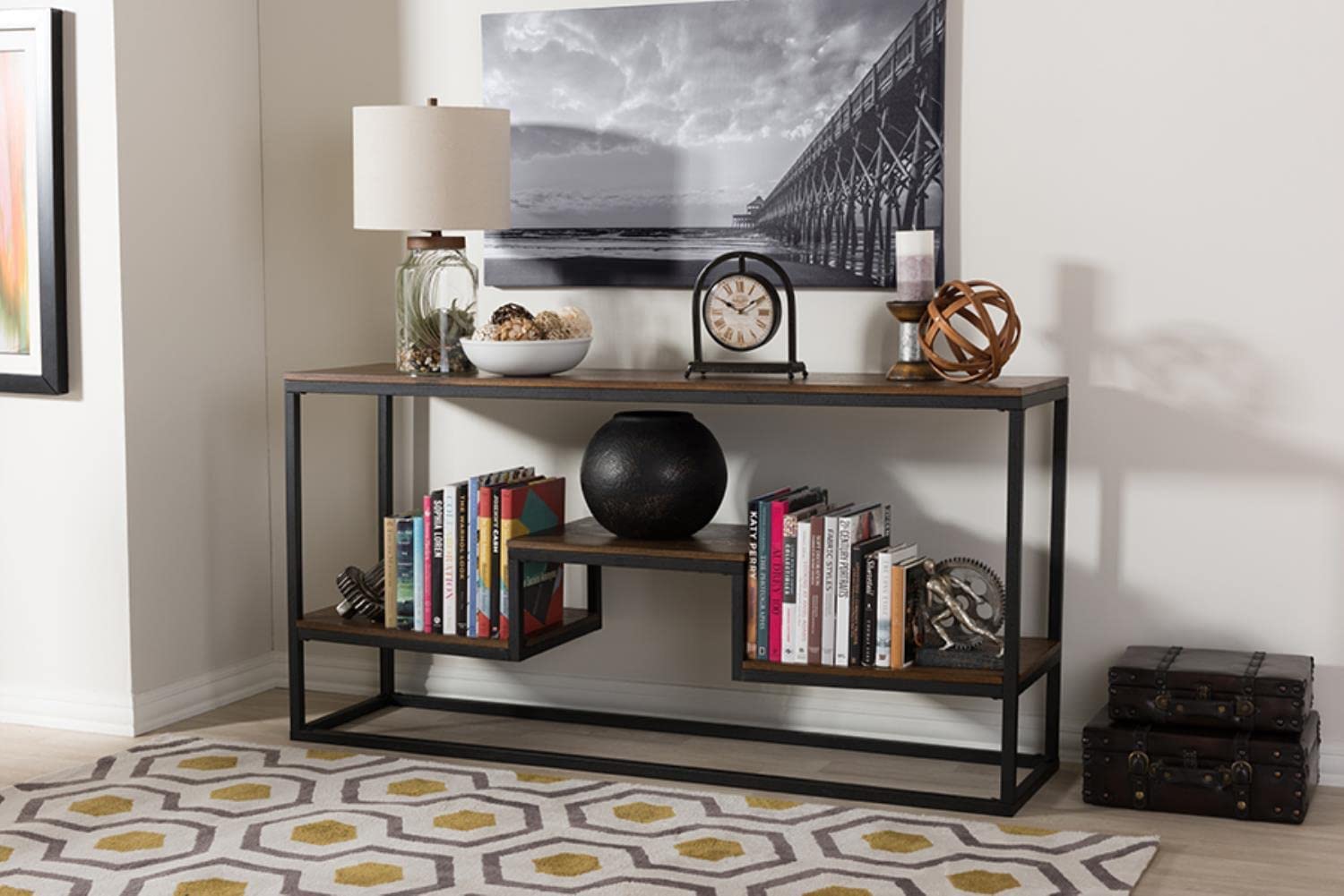 Baxton Studio Doreen Rustic Industrial Style Console Table
