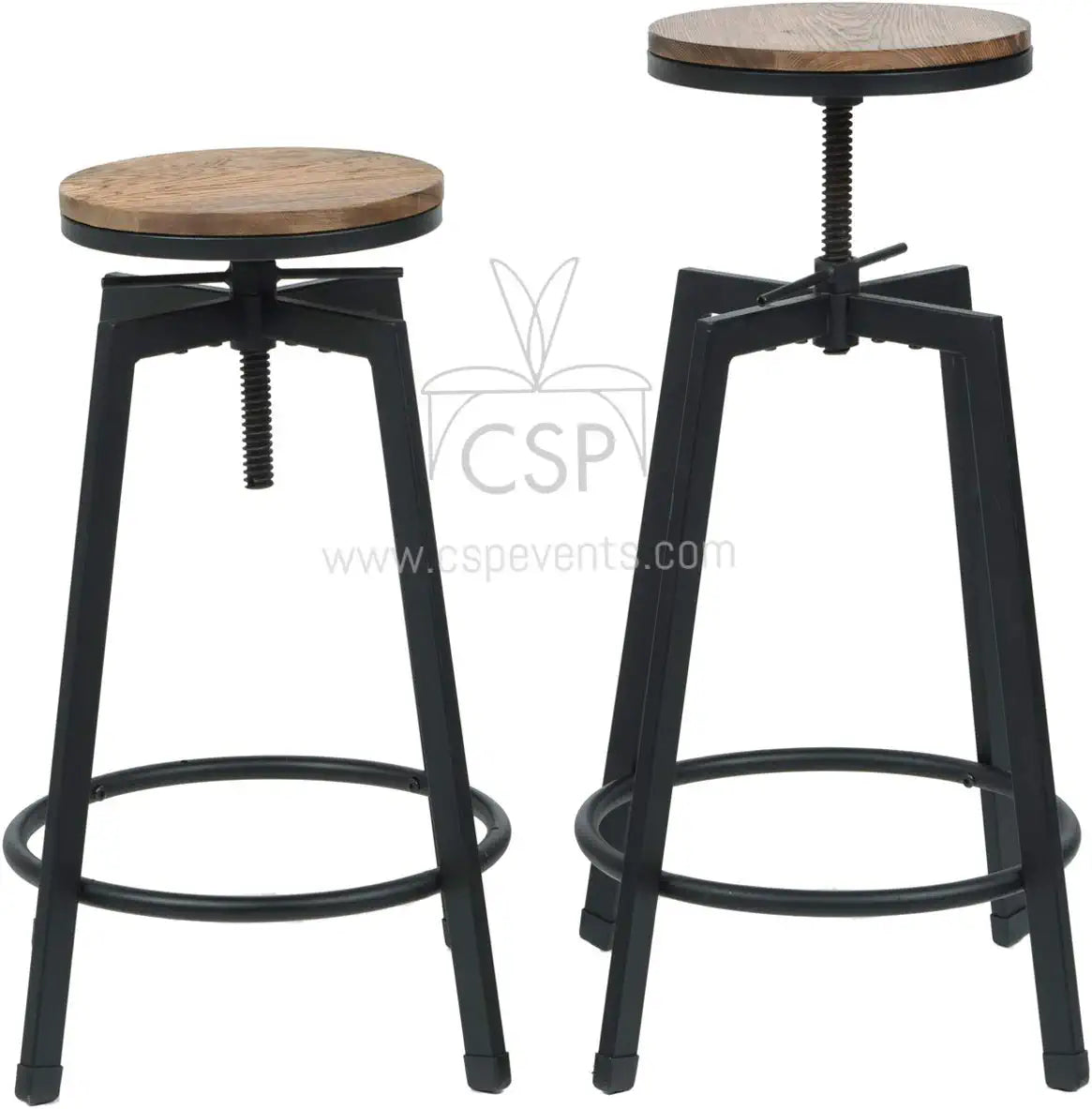 Commercial Seating Products Swivel Backless Bar Stool Chairs, Black