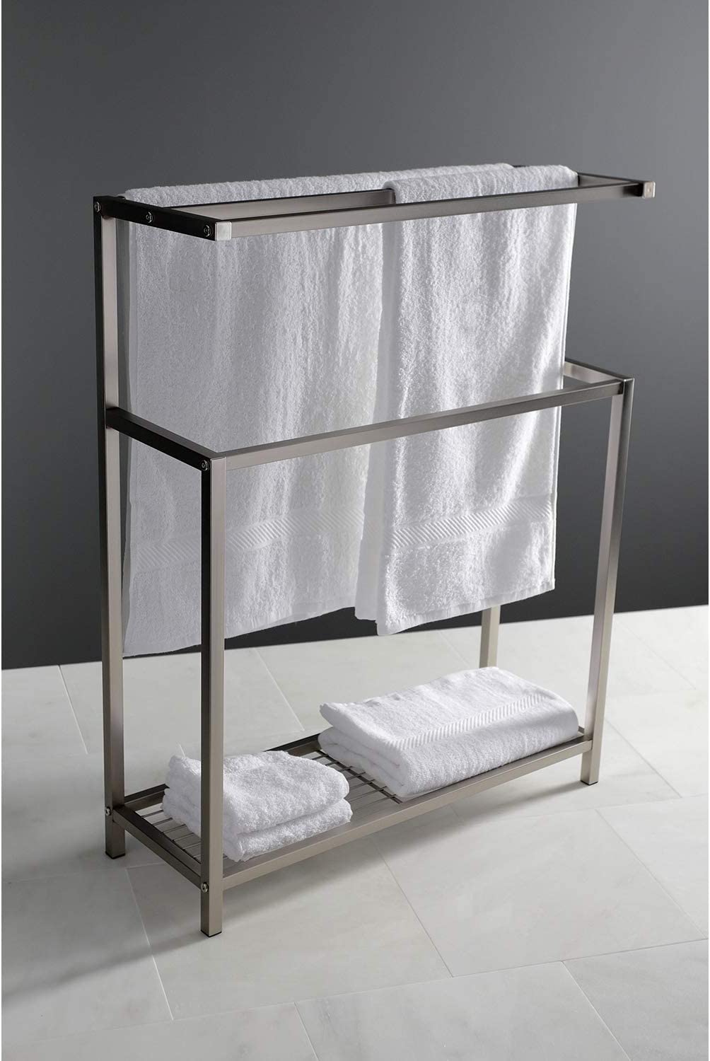 Kingston Brass SCC8368 Edenscape Freestanding Towel Rack, Brushed Nickel