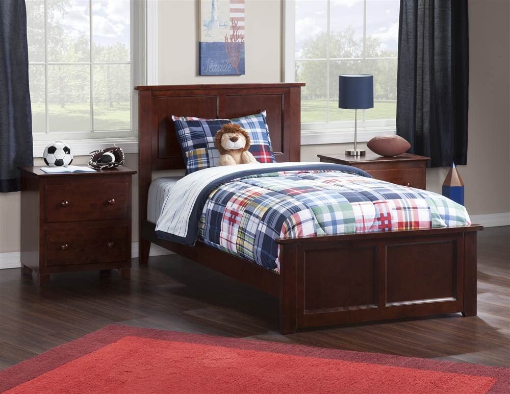 Atlantic Furniture AFI Madison Twin XL Panel Bed in Walnut