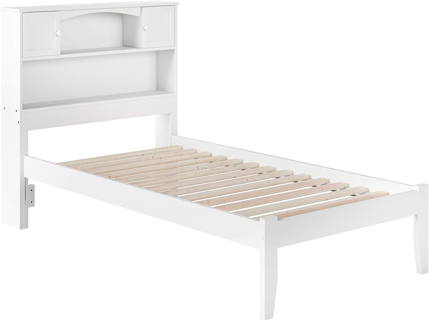 AFI Newport Platform Bed with Open Footboard and Turbo Charger, Twin, White