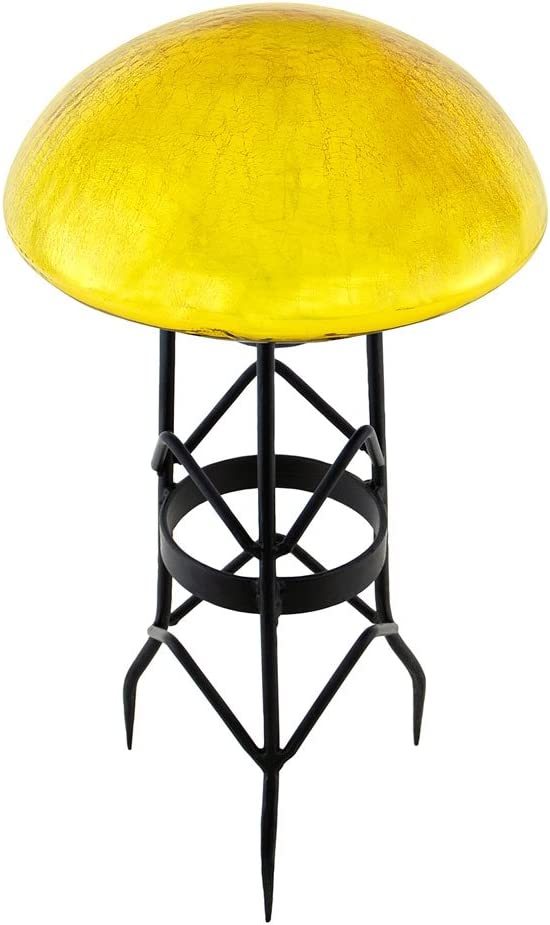 Achla Designs Glass Toadstool Mushroom Gazing Ball, Yellow