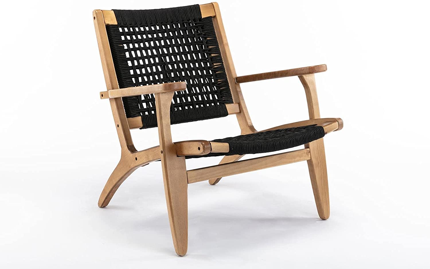 Boraam Harrison Woven Chair, Black &amp; Oak