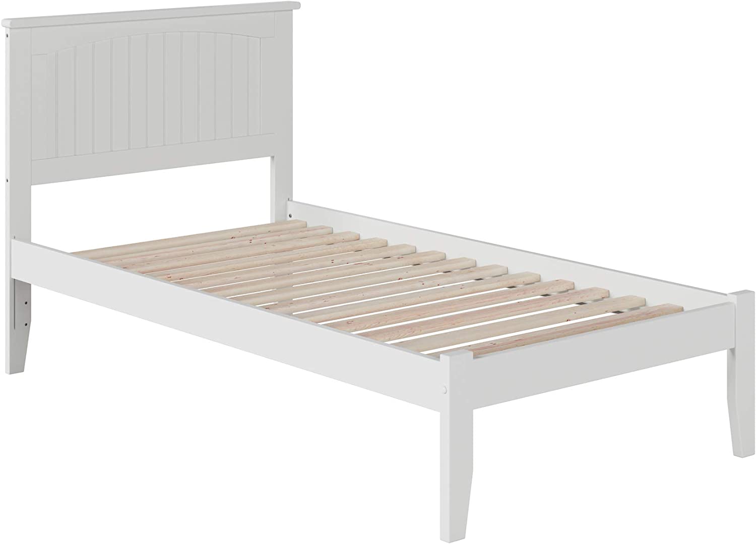 AFI Nantucket Platform Bed with Open Footboard and Turbo Charger, Twin, White