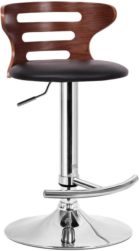 Baxton Studio Walnut and Black Buell Modern Bar Stool, 31.38&#34; x 18&#34; x 18&#34;