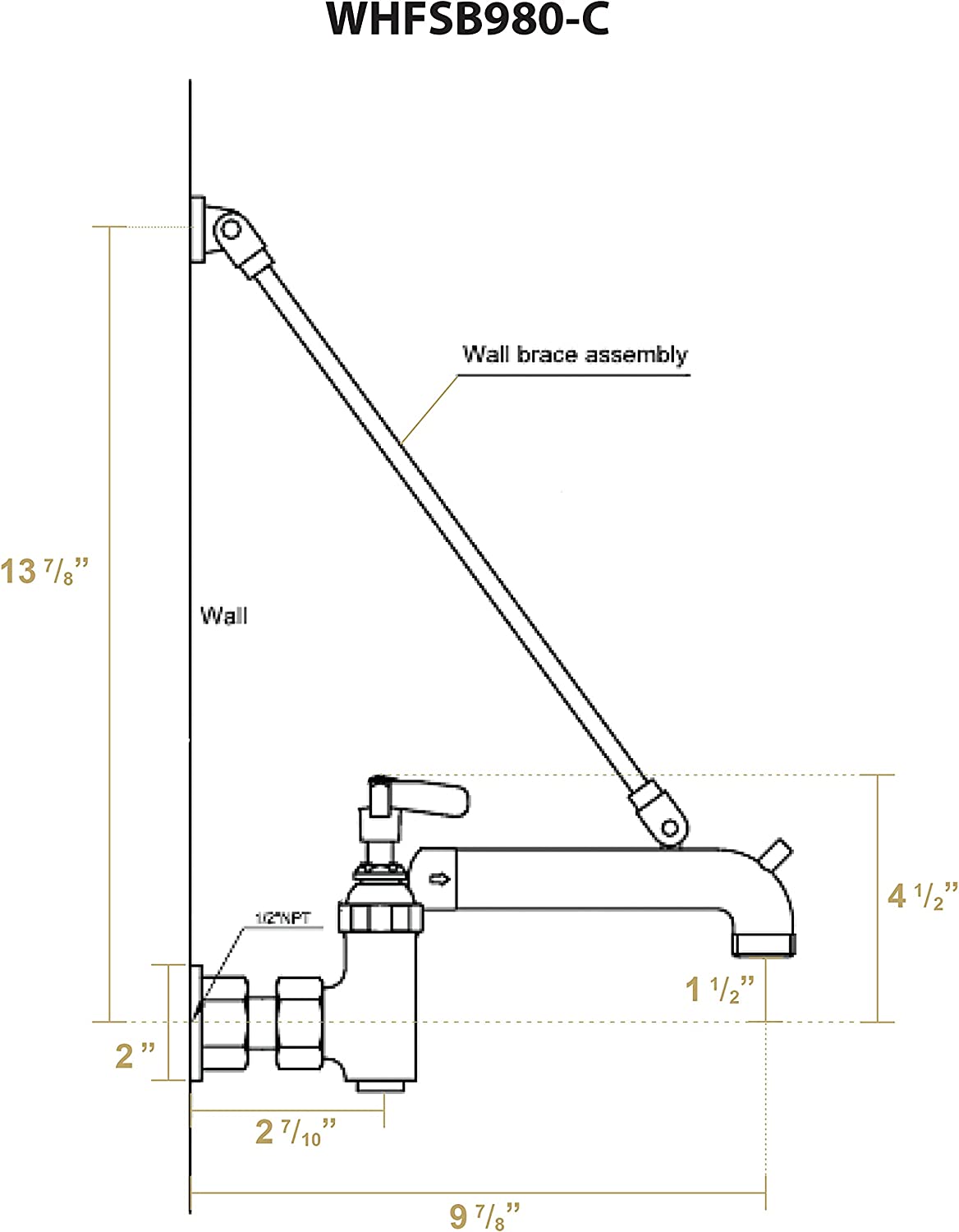 Whitehaus WHFSB980-C 1 2-Handle Utility Faucet, Chrome