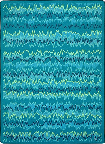 Joy Carpets Kid Essentials Static Electricity Teen Area Rugs, 64-Inch by 92-Inch by 0.36-Inch, Teal