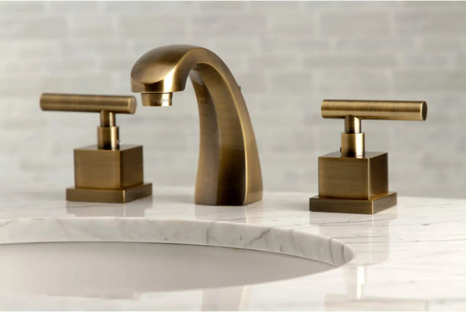 Kingston Brass KS4983CQL Claremont 8&#34; Widespread Bathroom Faucet, Antique Brass