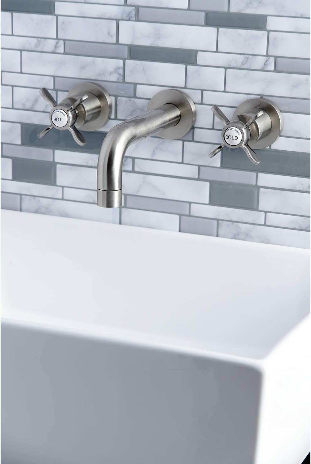 Kingston Brass KS8128BEX Essex Bathroom Faucet, Brushed Nickel