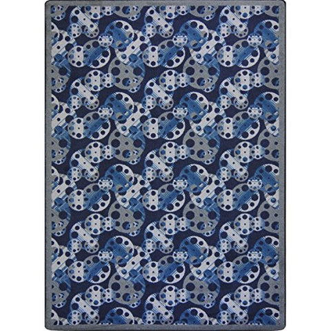 Joy Carpets Any Day Matinee Reeling Theater Area Rugs, 92-Inch by 129-Inch by 0.36-Inch, Slate