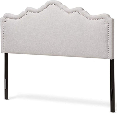 Baxton Studio Nadeen Modern and Contemporary Greyish Beige Fabric Queen Size Headboard