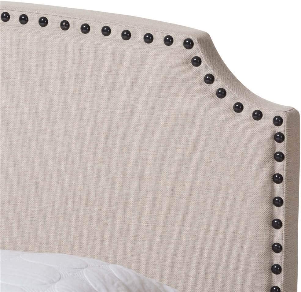 Baxton Studio Odette Modern and Contemporary Light Beige Fabric Upholstered Queen Size Bed