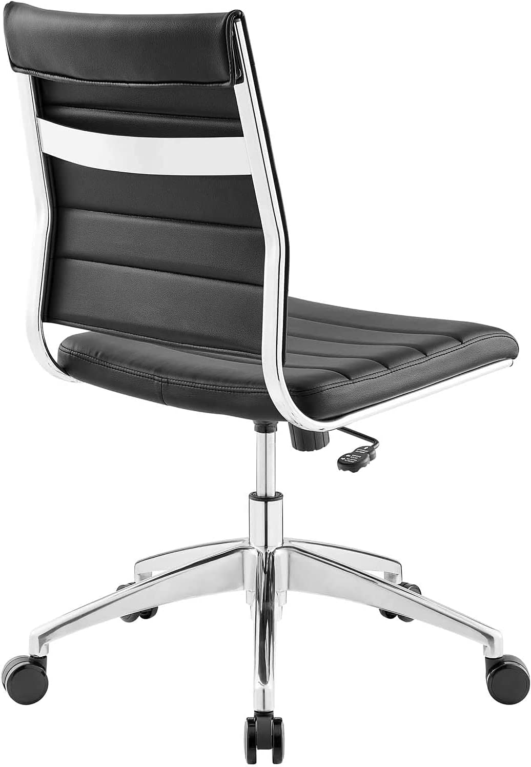 Modway Jive Ribbed Armless Mid Back Swivel Conference Chair In Black