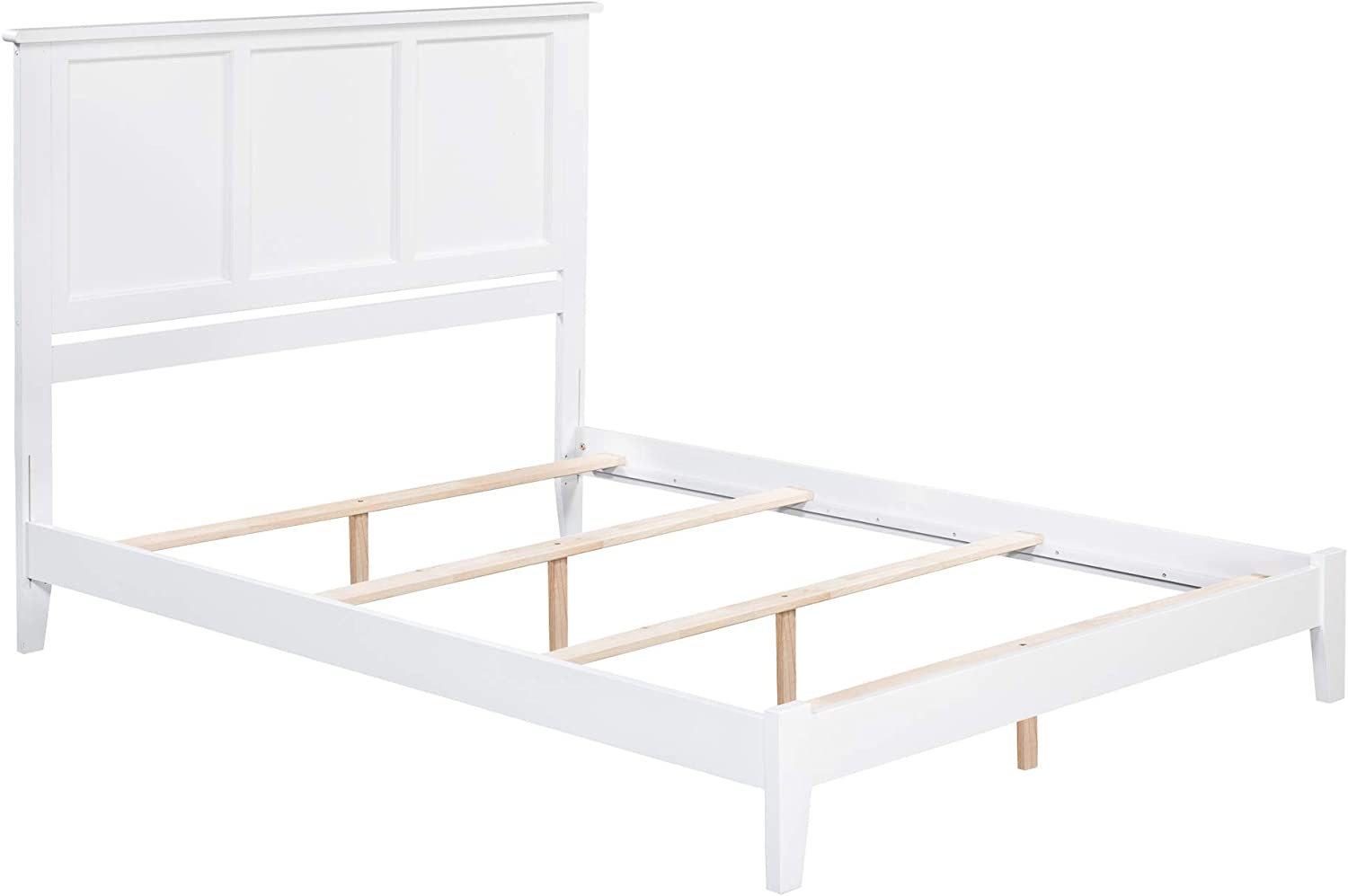 AFI Madison Traditional Bed with Open Footboard and Turbo Charger, Queen, White