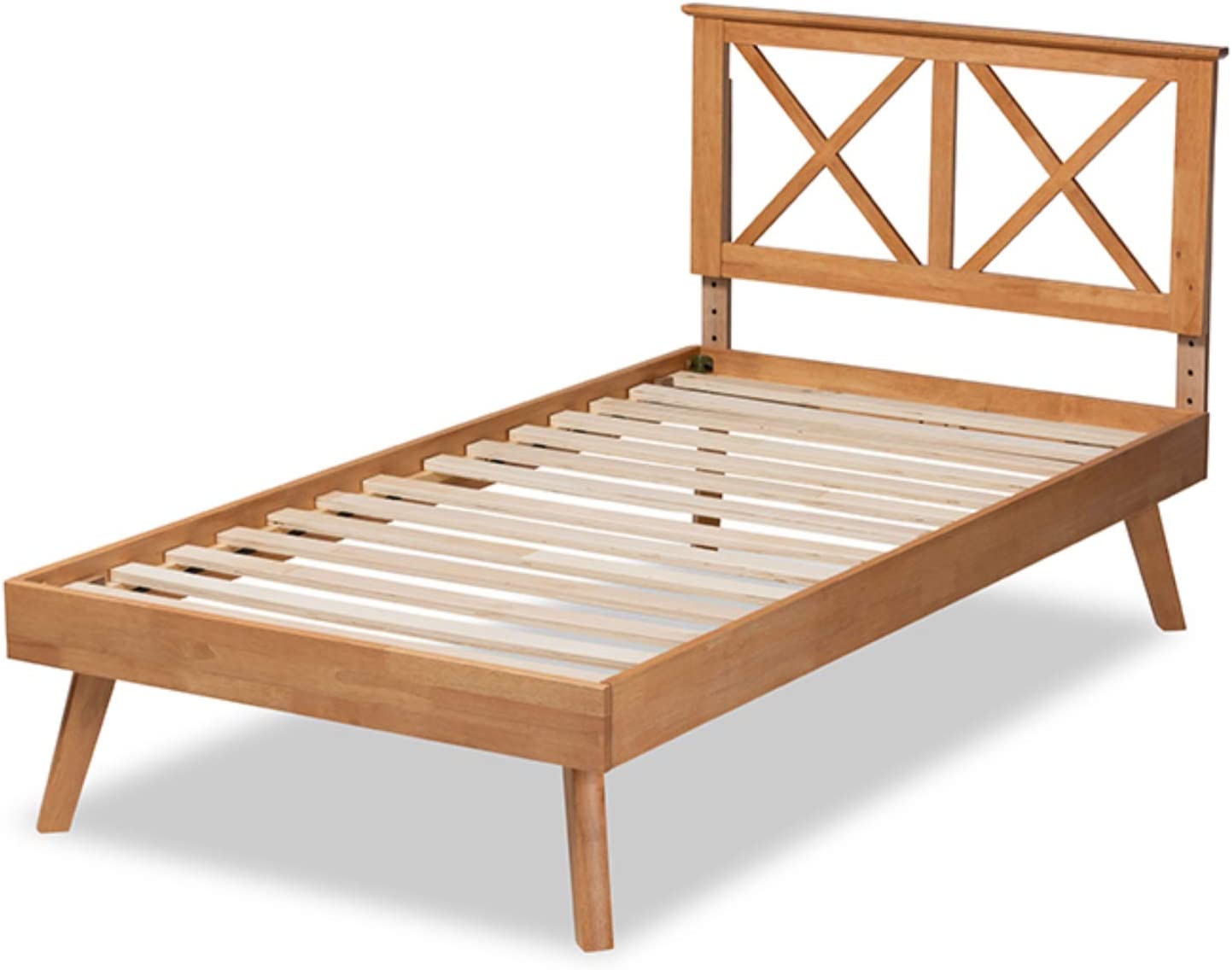 Baxton Studio Galvin Modern and Contemporary Brown Finished Wood Twin Size Platform Bed