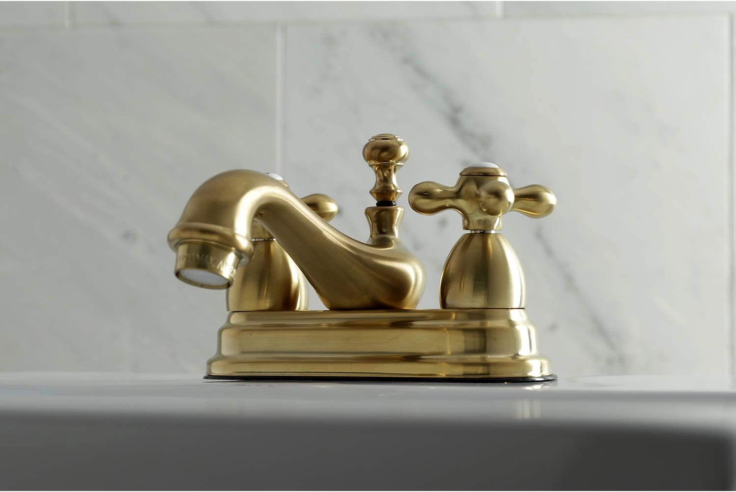 Kingston Brass KS3607AX 4 in. Centerset Bathroom Faucet, Brushed Brass