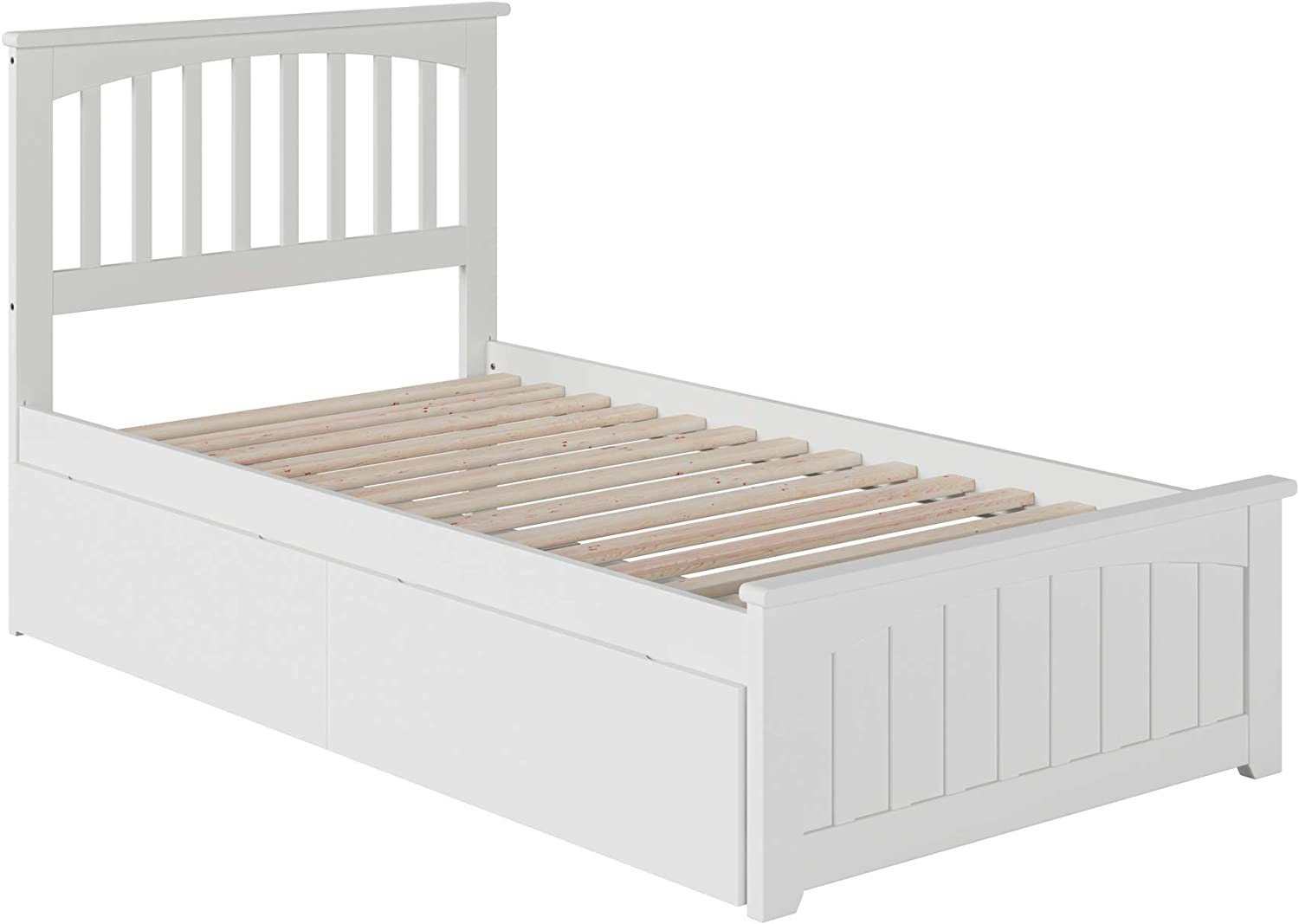 AFI Mission Platform Matching Footboard and Turbo Charger with Urban Bed Drawers, Twin X-Large, White