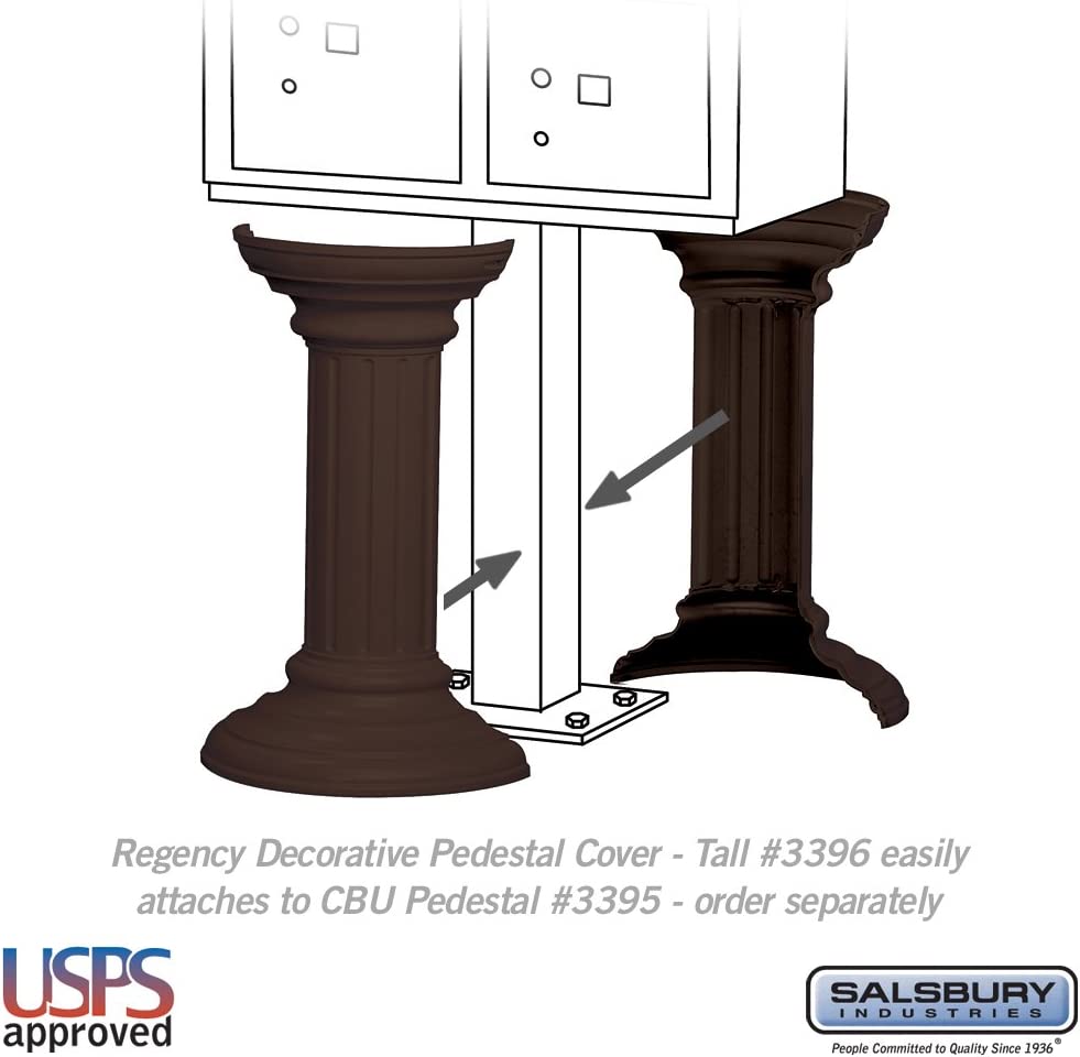 Salsbury Industries 3396BRZ Regency Decorative Pedestal Cover Tall, Bronze