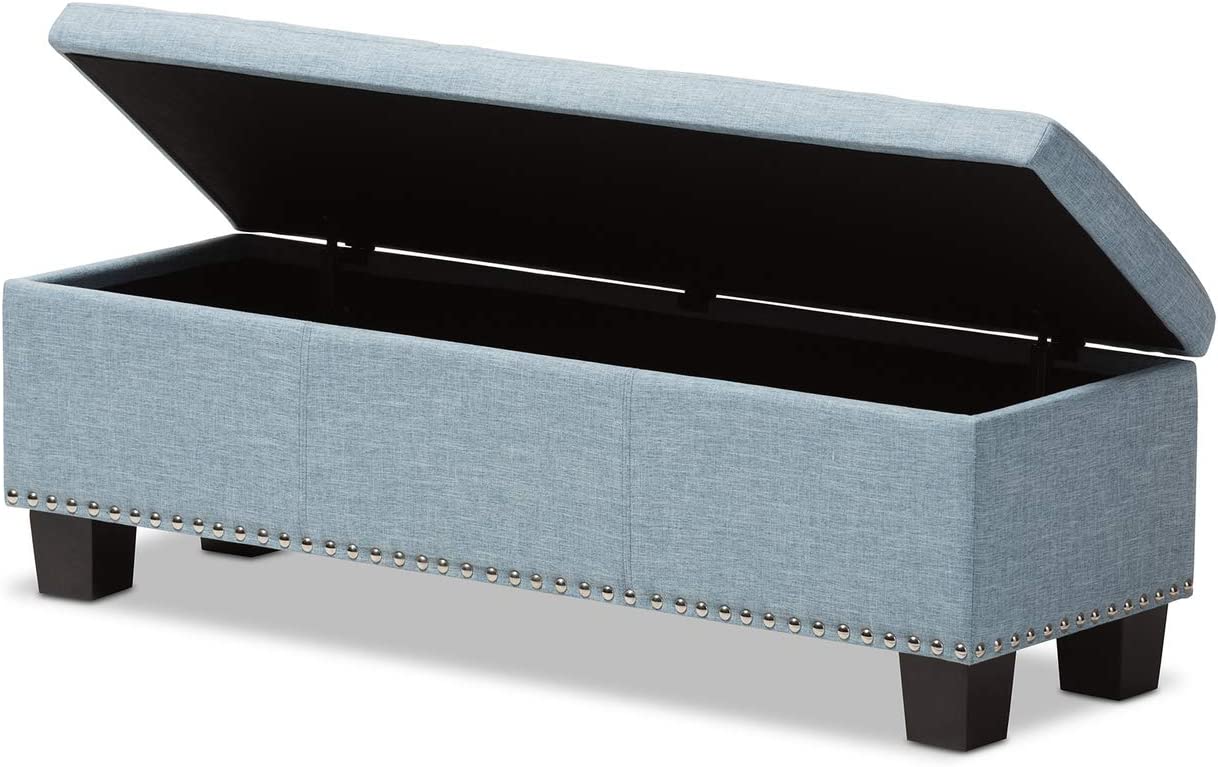 Baxton Studio Hannah Modern and Contemporary Upholstered Button-Tufting Storage Ottoman Bench Beige