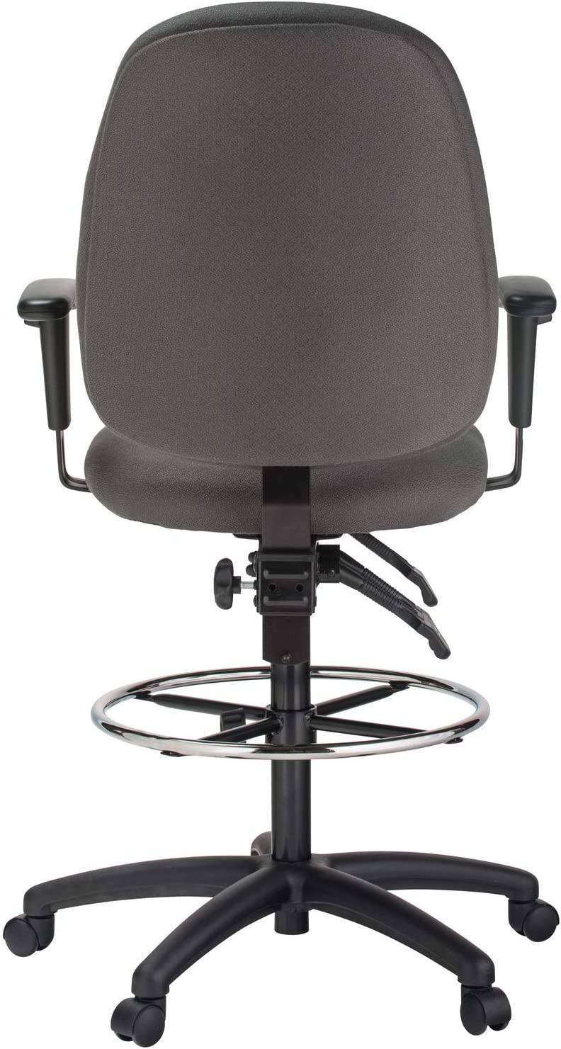 Harwick Extra Tall Ergonomic Drafting Chair - Black Leather