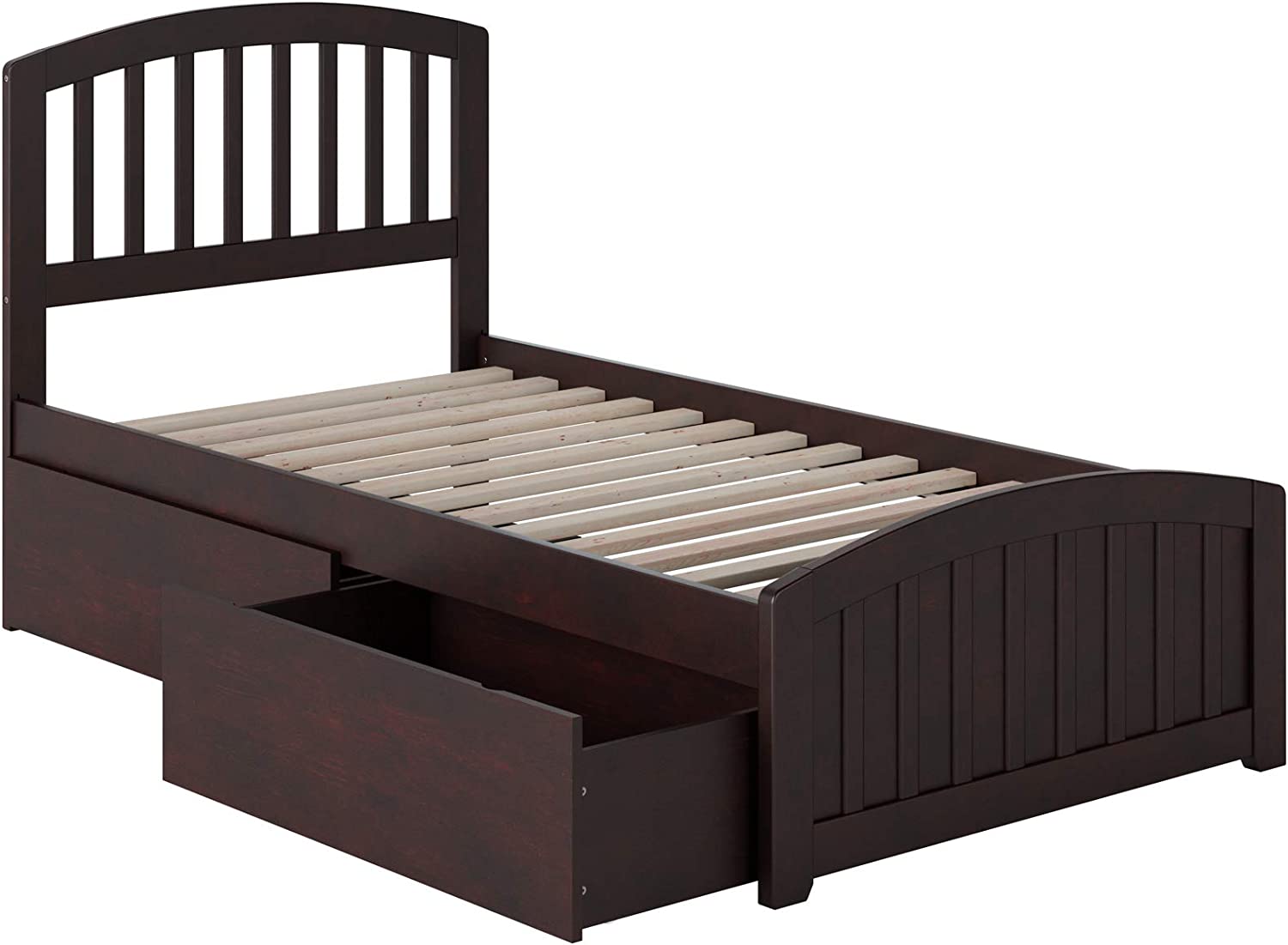 AFI Richmond Platform Matching Footboard and Turbo Charger with Urban Bed Drawers, Twin XL, Espresso