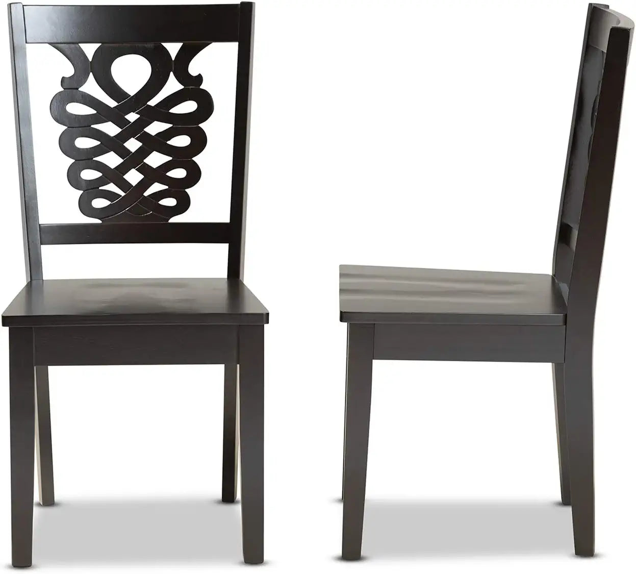 Baxton Studio Gervais Modern and Contemporary Transitional Dark Brown Finished Wood 2-Piece Dining Chair Set