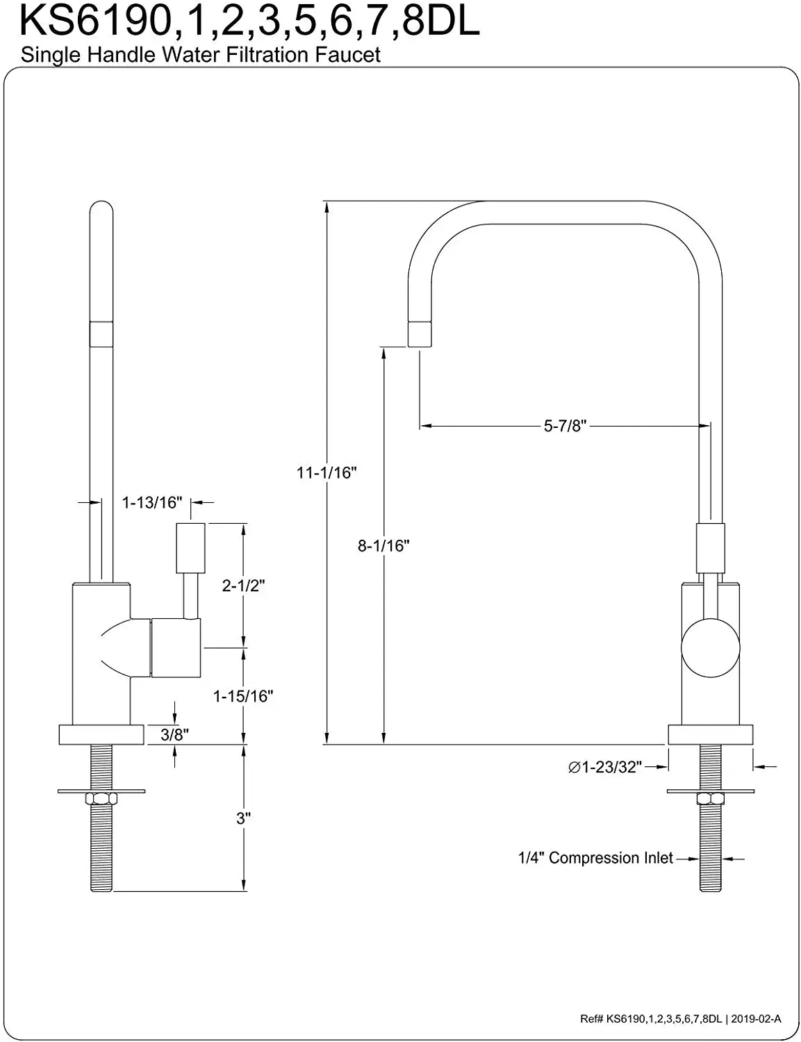 Kingston Brass KS6195DL Concord Water Filtration Faucet, Oil Rubbed Bronze