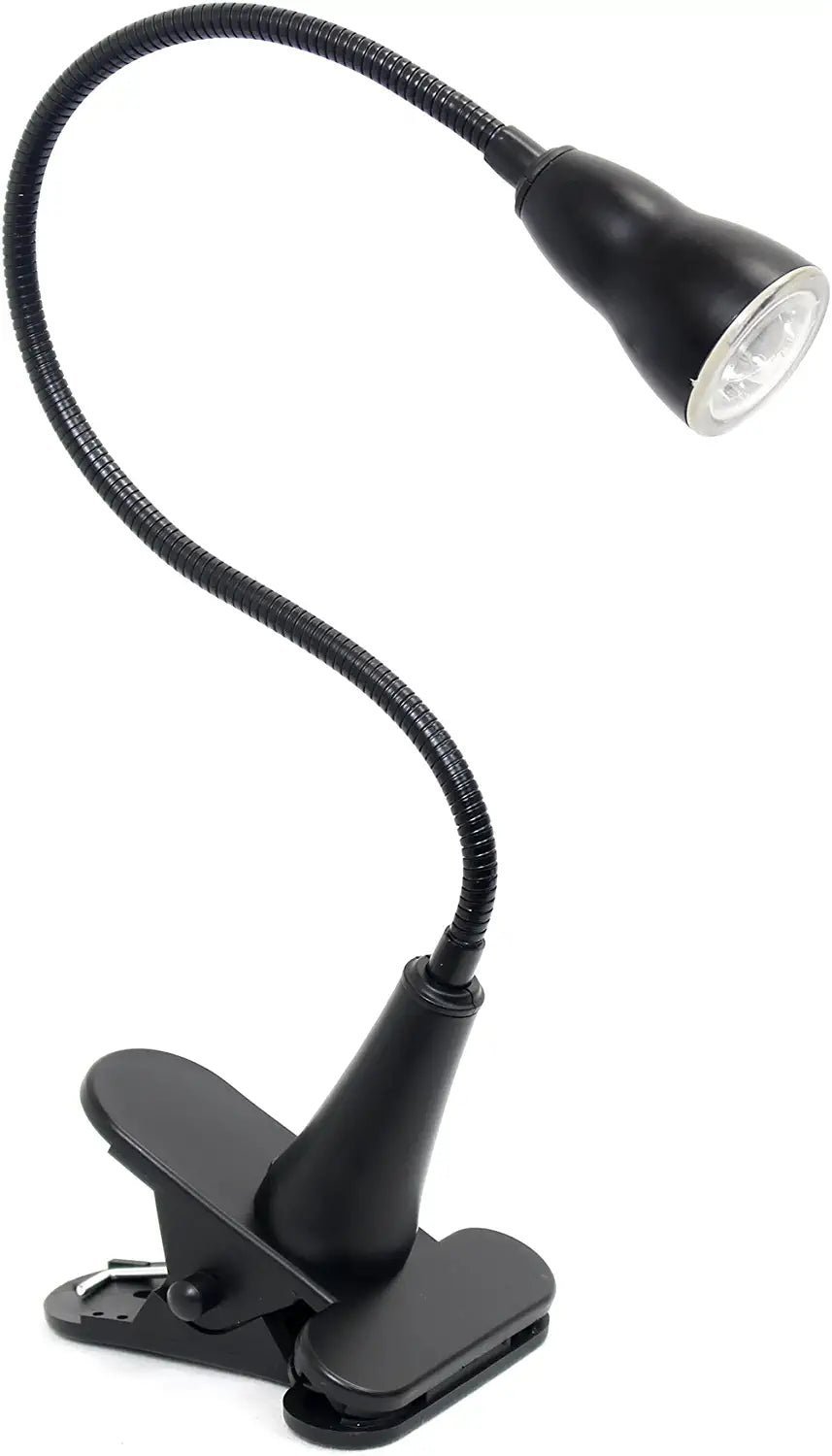 Simple Designs LD2015-BLK Basic 1W LED Gooseneck Flexible Clip Light Desk Lamp, Black Visit the Simple Designs Store