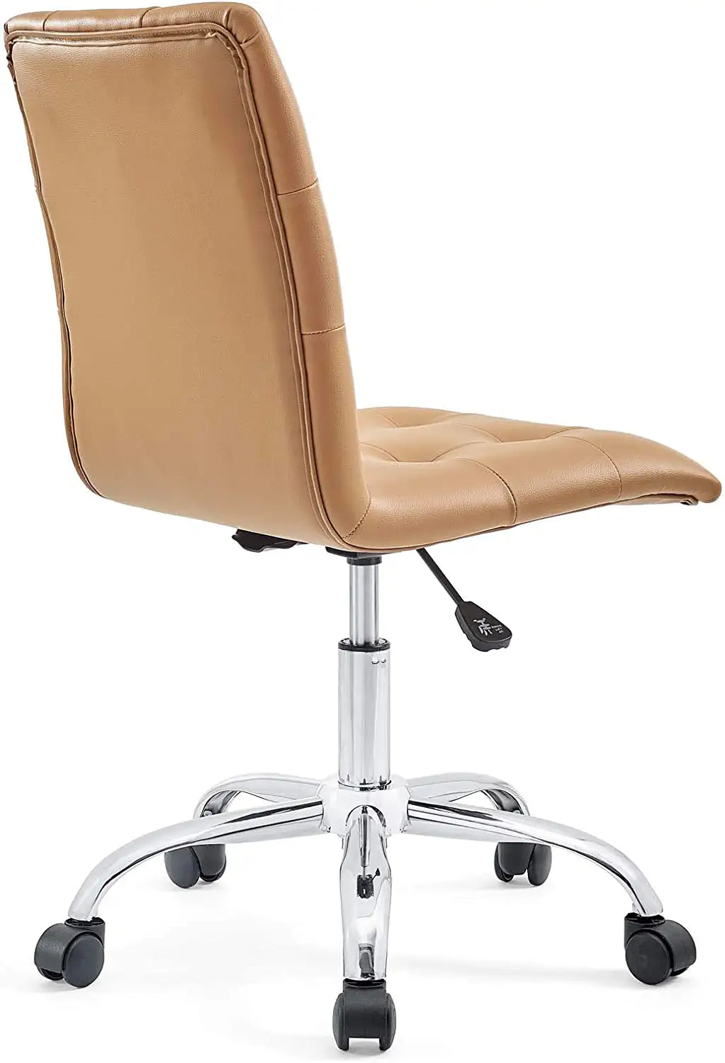 Modway Prim Ribbed Armless Mid Back Swivel Conference Office Chair In Tan