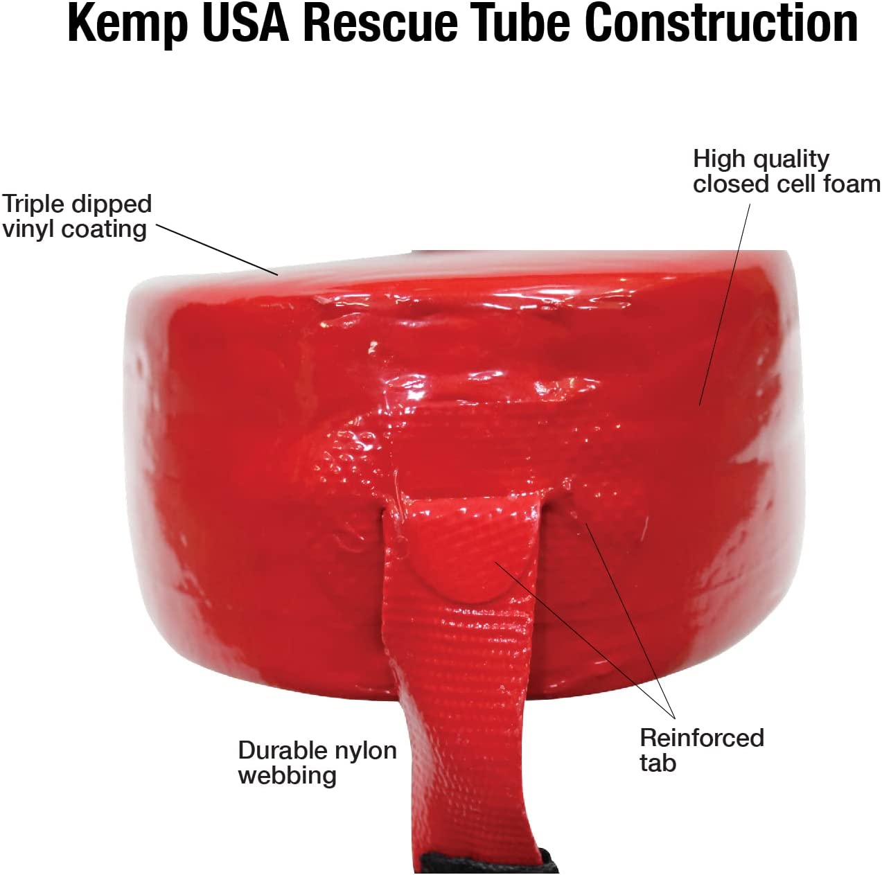 Kemp USA 50&#34; Rescue Tube with GUARD logo for Lifeguards