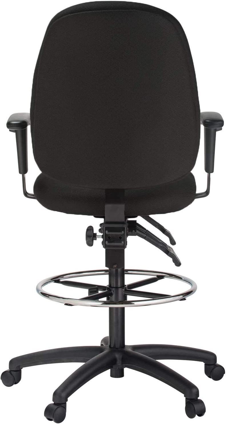 Harwick Extra Tall Ergonomic Drafting Chair - Black Leather