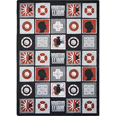 Joy Carpets Kid Essentials Wired Teen Area Rugs, 92-Inch by 129-Inch by 0.36-Inch, Red