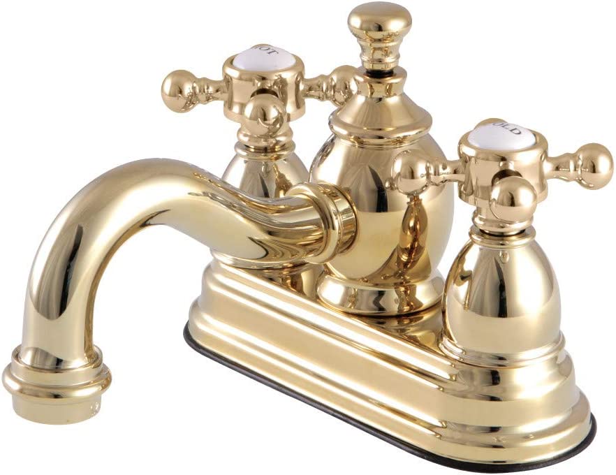 Kingston Brass KS7102BX English Country 4&#34; Centerset Bathroom Faucet, Polished Brass