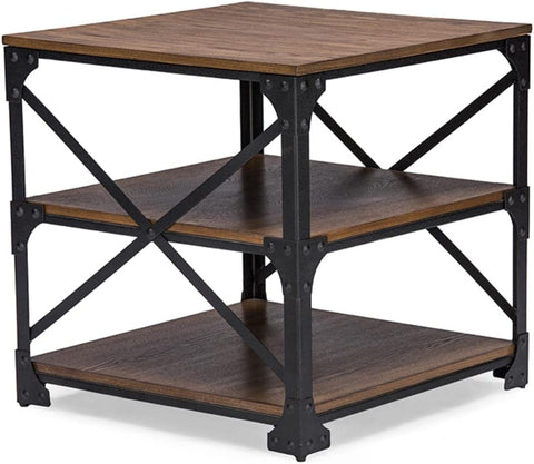 Wholesale Interiors Baxton Studio Greyson Vintage Industrial ccasional End Table, Antique Bronze