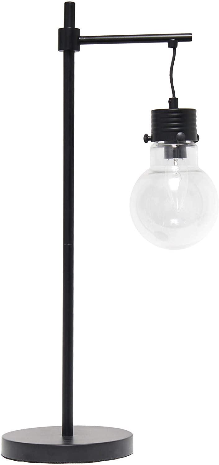 Lalia Home Decorative Black Matte 1 Light Beacon Table Lamp with Clear Glass Shade