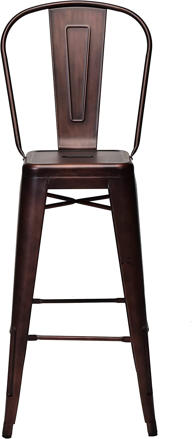 Commercial Seating Products Oscar Metal Bar Stool Chairs, Rose Gold