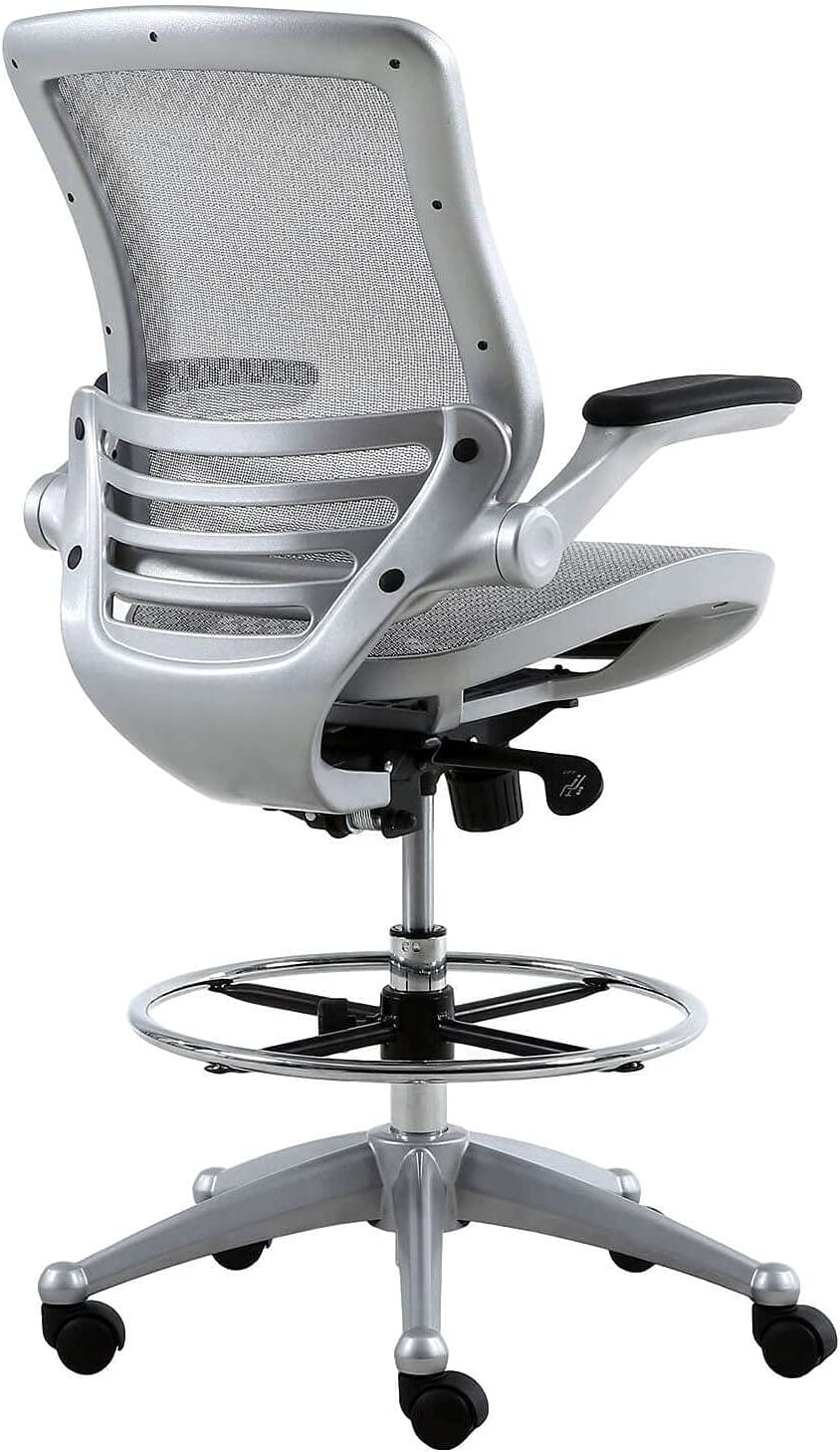 Harwick Evolve All Mesh Heavy Duty Drafting Chair - Platinum Finish