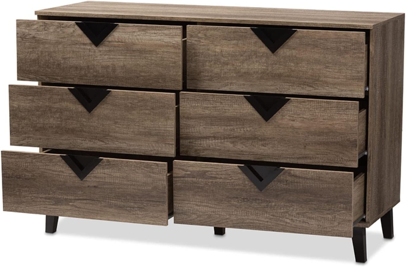 Baxton Studio Wales Modern and Contemporary Light Brown Wood 6-Drawer Chest